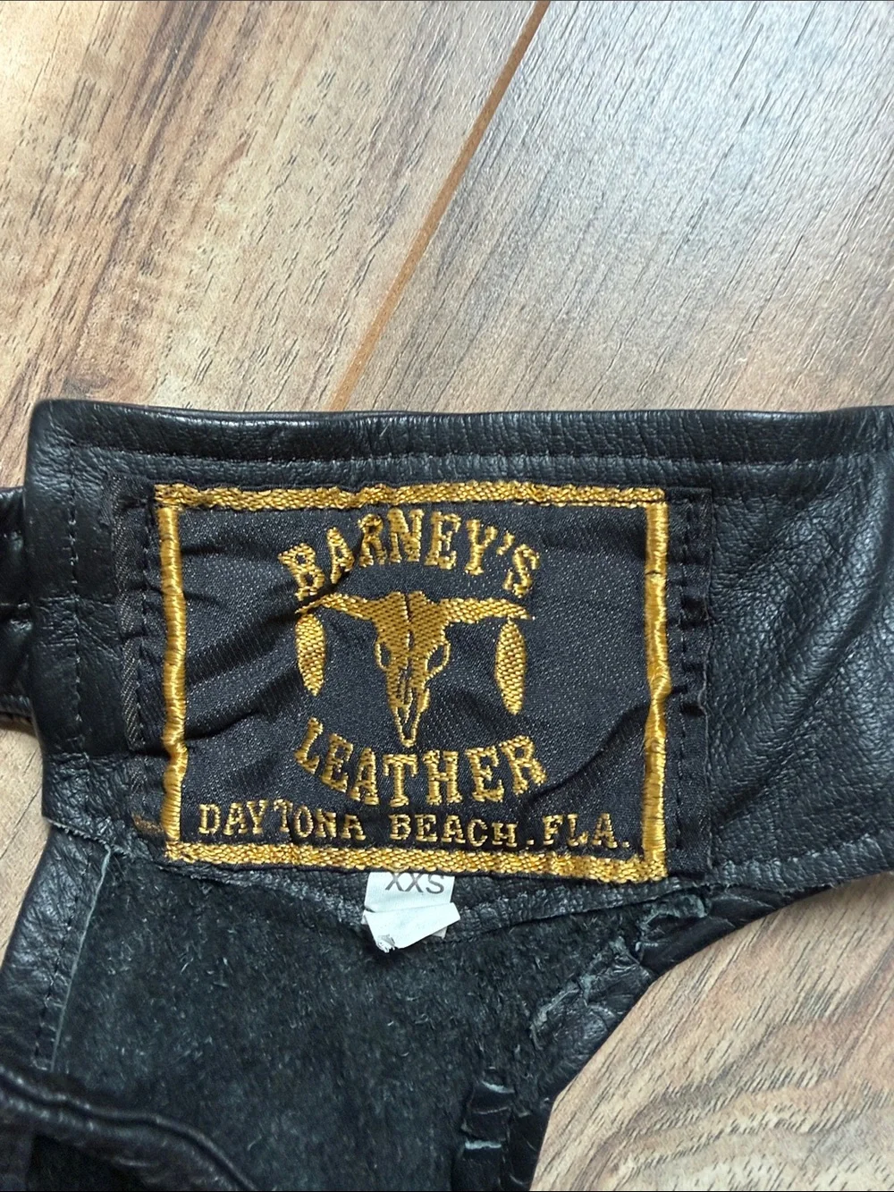 Women’s Barney’s Leather Black Leather Motorcycle Chaps - Slim Fit